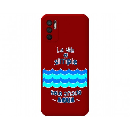 Funda Silicona Líquida Roja para Xiaomi Redmi Note 10 5G / POCO M3 Pro 5G diseño Agua Dibujos