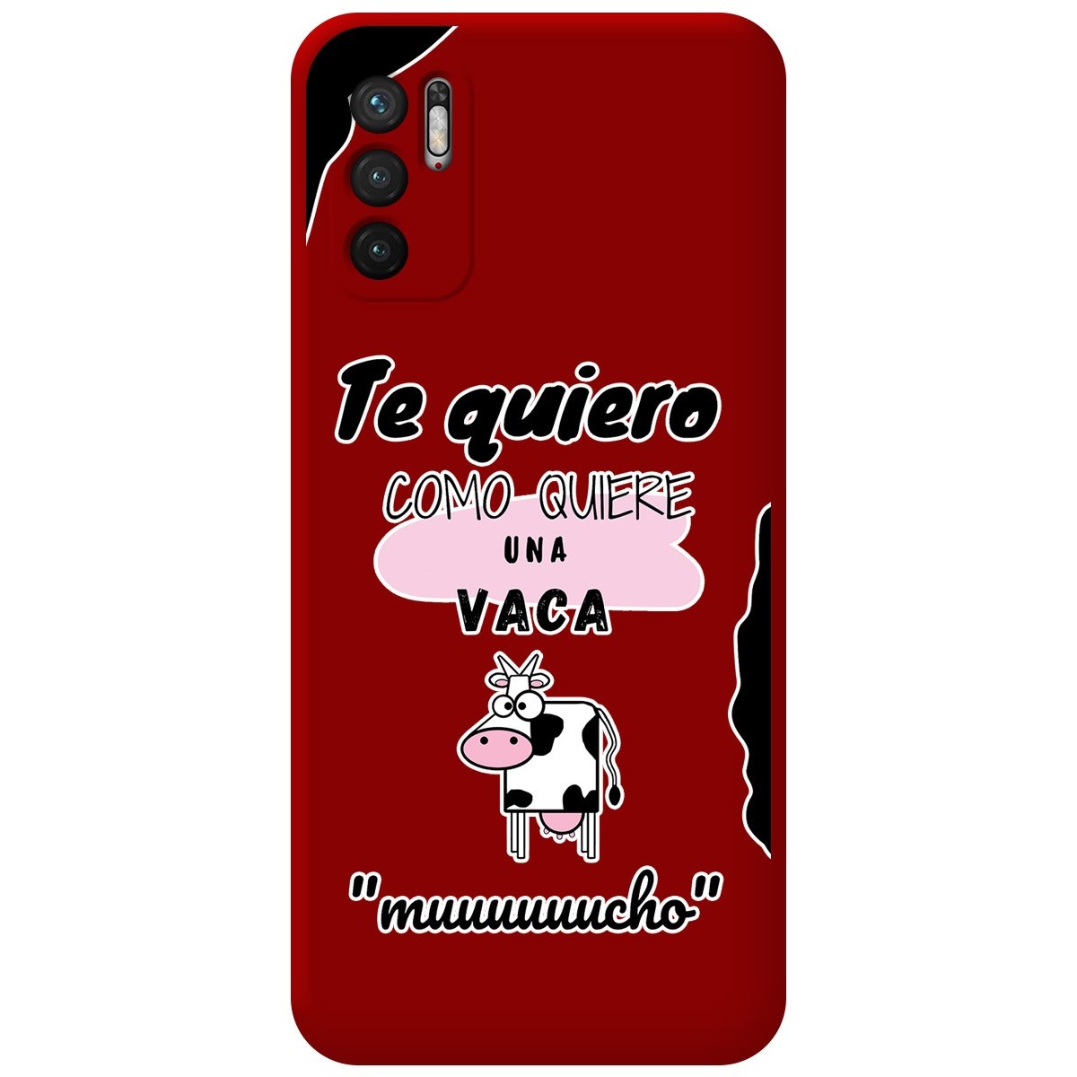 Funda Silicona Líquida Roja para Xiaomi Redmi Note 10 5G / POCO M3 Pro 5G diseño Vaca Dibujos