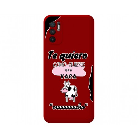 Funda Silicona Líquida Roja para Xiaomi Redmi Note 10 5G / POCO M3 Pro 5G diseño Vaca Dibujos