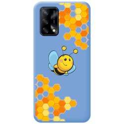 Funda Silicona Líquida Azul para Oppo A74 4G diseño Abeja Dibujos