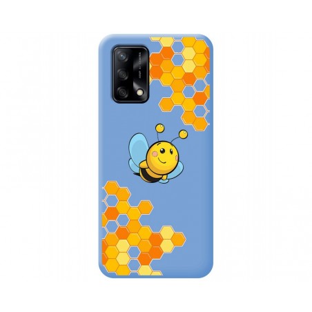 Funda Silicona Líquida Azul para Oppo A74 4G diseño Abeja Dibujos