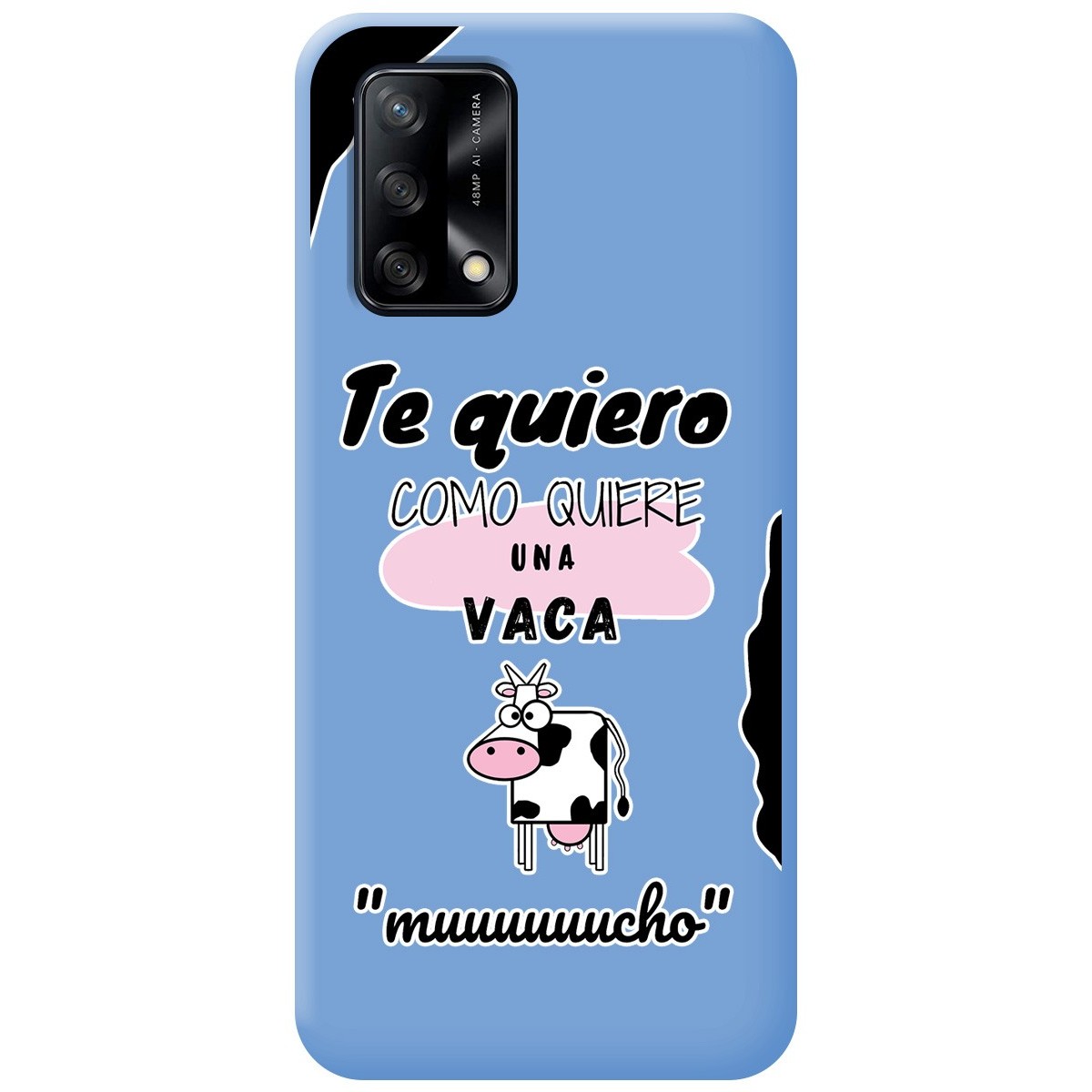 Funda Silicona Líquida Azul para Oppo A74 4G diseño Vaca Dibujos