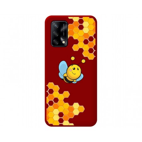 Funda Silicona Líquida Roja para Oppo A74 4G diseño Abeja Dibujos