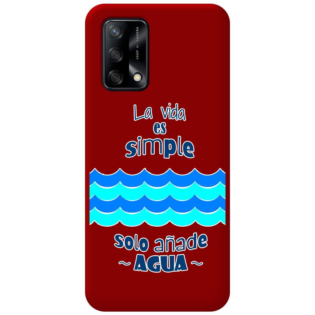 Funda Silicona Líquida Roja para Oppo A74 4G diseño Agua Dibujos