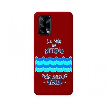 Funda Silicona Líquida Roja para Oppo A74 4G diseño Agua Dibujos