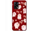 Funda Silicona Líquida Roja para Oppo A74 4G diseño Cerdos Dibujos