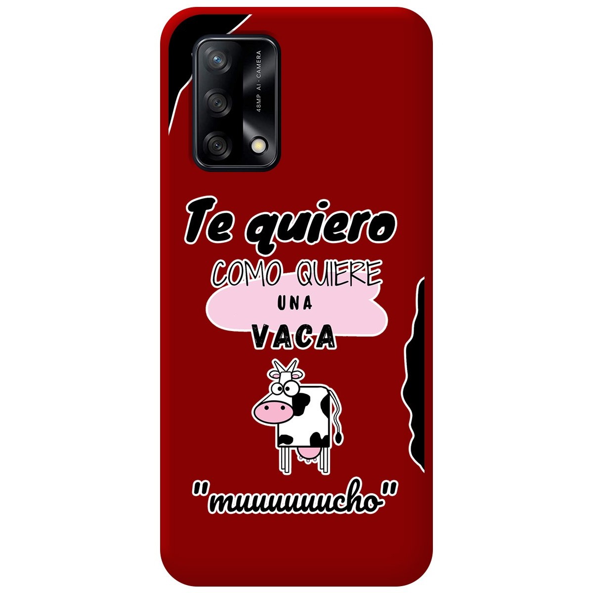 Funda Silicona Líquida Roja para Oppo A74 4G diseño Vaca Dibujos