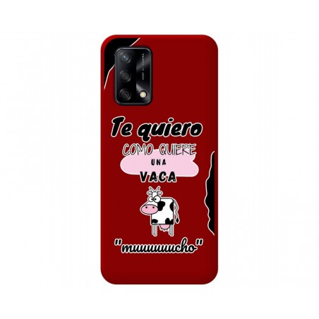 Funda Silicona Líquida Roja para Oppo A74 4G diseño Vaca Dibujos