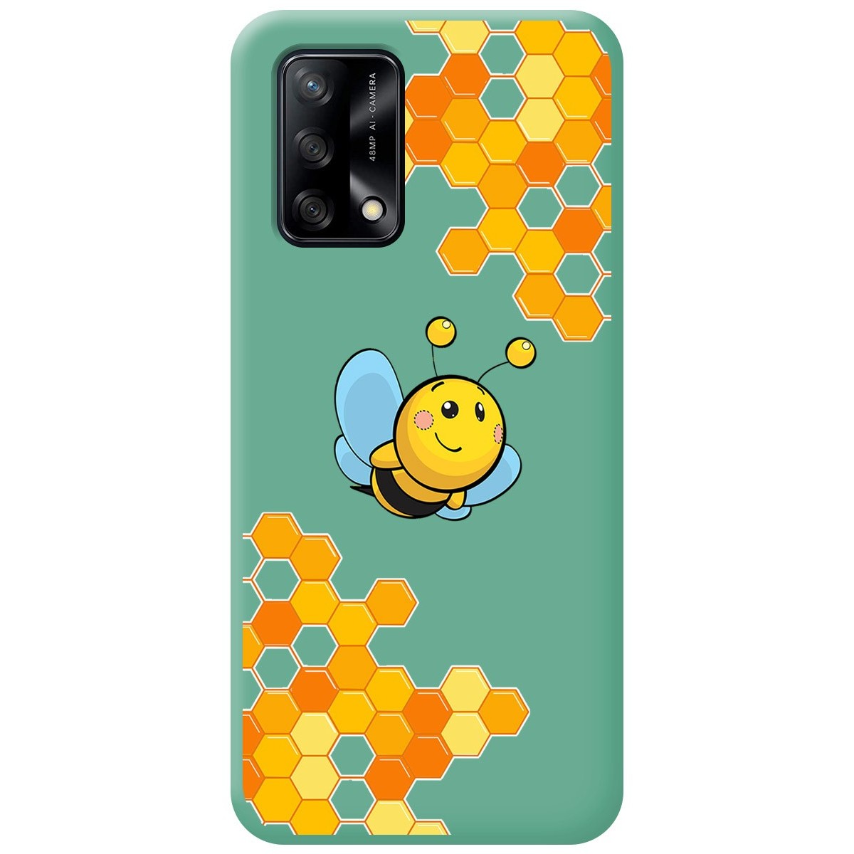 Funda Silicona Líquida Verde para Oppo A74 4G diseño Abeja Dibujos