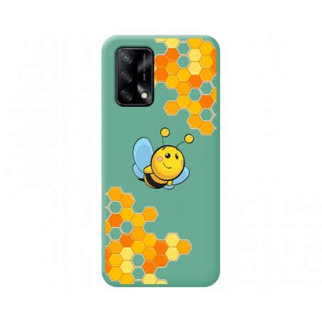 Funda Silicona Líquida Verde para Oppo A74 4G diseño Abeja Dibujos