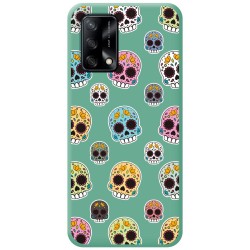 Funda Silicona Líquida Verde para Oppo A74 4G diseño Catrina Dibujos