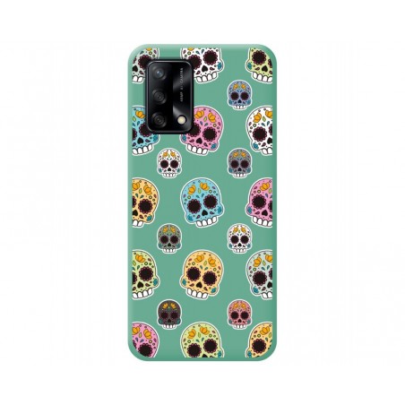 Funda Silicona Líquida Verde para Oppo A74 4G diseño Catrina Dibujos
