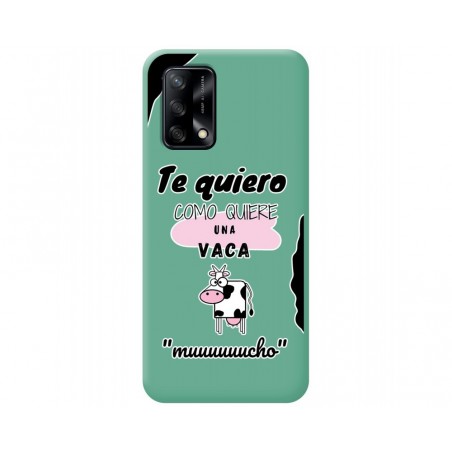 Funda Silicona Líquida Verde para Oppo A74 4G diseño Vaca Dibujos