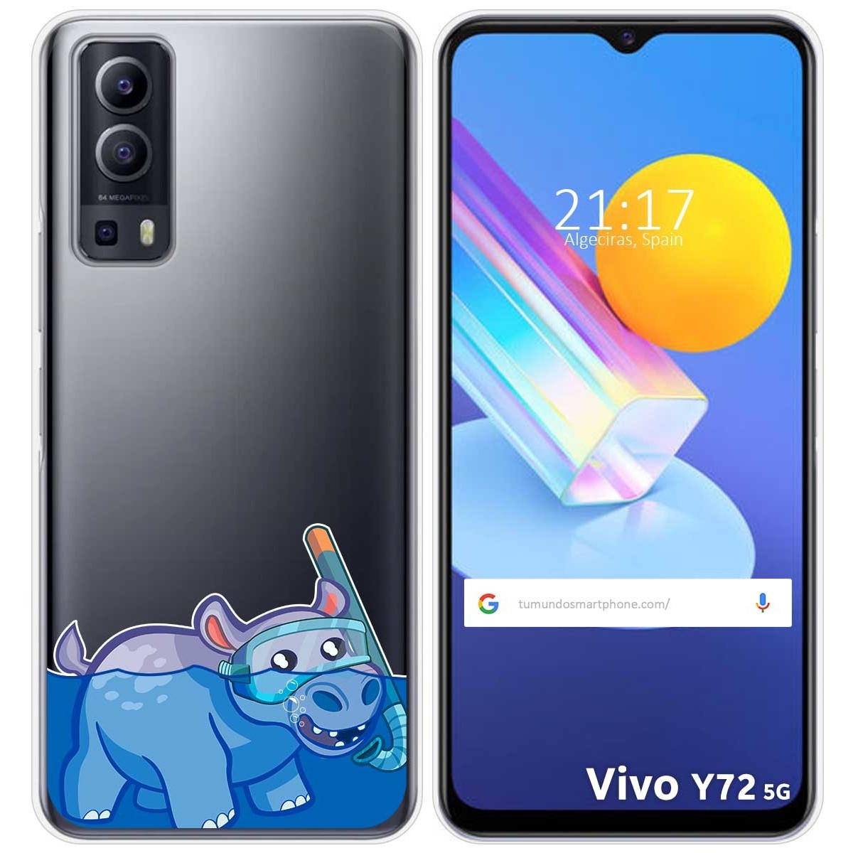 Funda Gel Transparente para Vivo Y52 5G / Y72 5G diseño Hipo Dibujos
