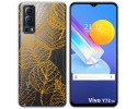 Funda Gel Transparente para Vivo Y52 5G / Y72 5G diseño Hojas Dibujos
