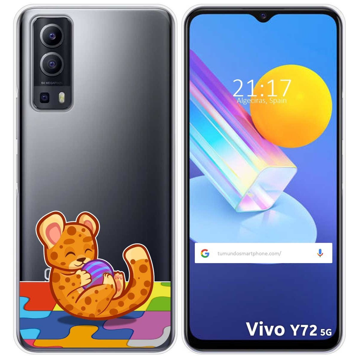 Funda Gel Transparente para Vivo Y52 5G / Y72 5G diseño Leopardo Dibujos