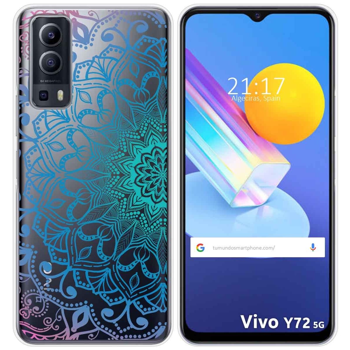 Funda Gel Transparente para Vivo Y52 5G / Y72 5G diseño Mandala Dibujos