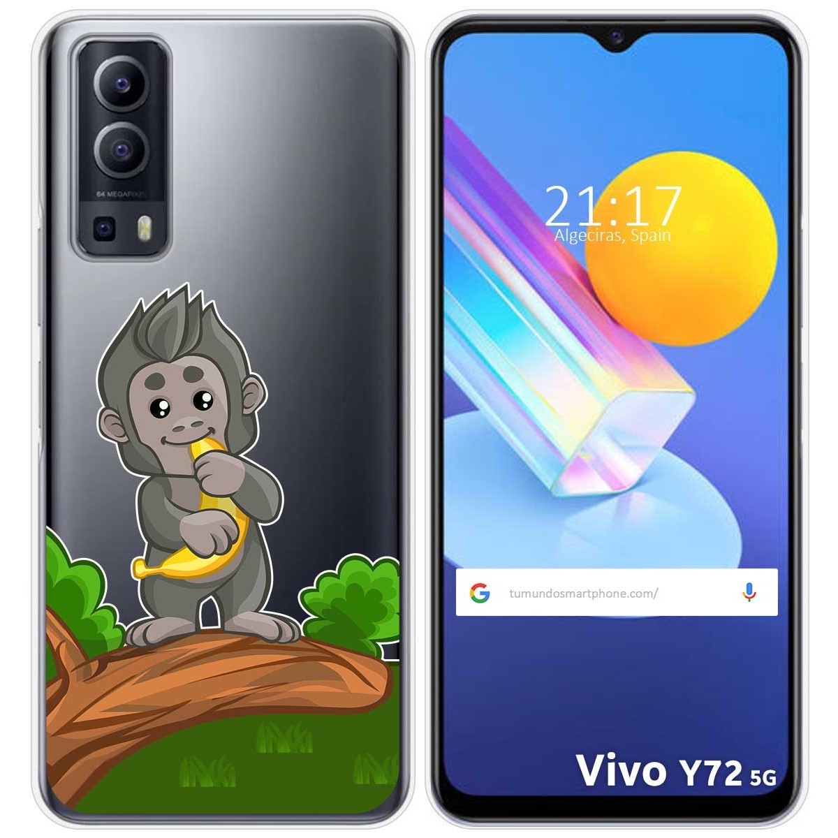 Funda Gel Transparente para Vivo Y52 5G / Y72 5G diseño Mono Dibujos