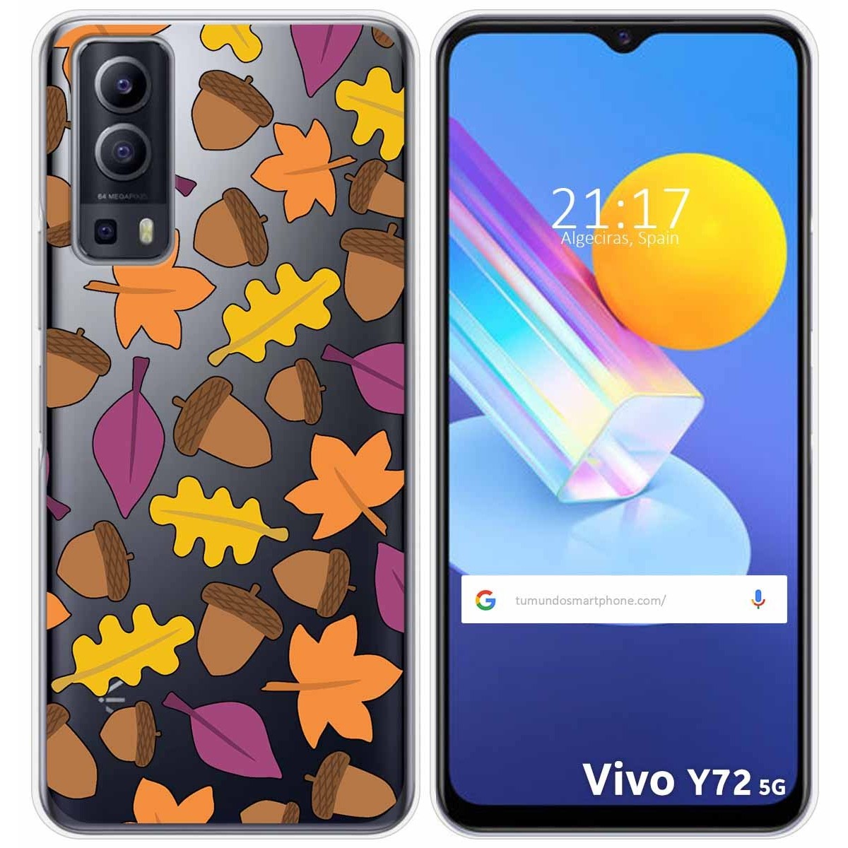 Funda Gel Transparente para Vivo Y52 5G / Y72 5G diseño Otoño Dibujos