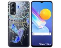 Funda Gel Transparente para Vivo Y52 5G / Y72 5G diseño Plumas Dibujos