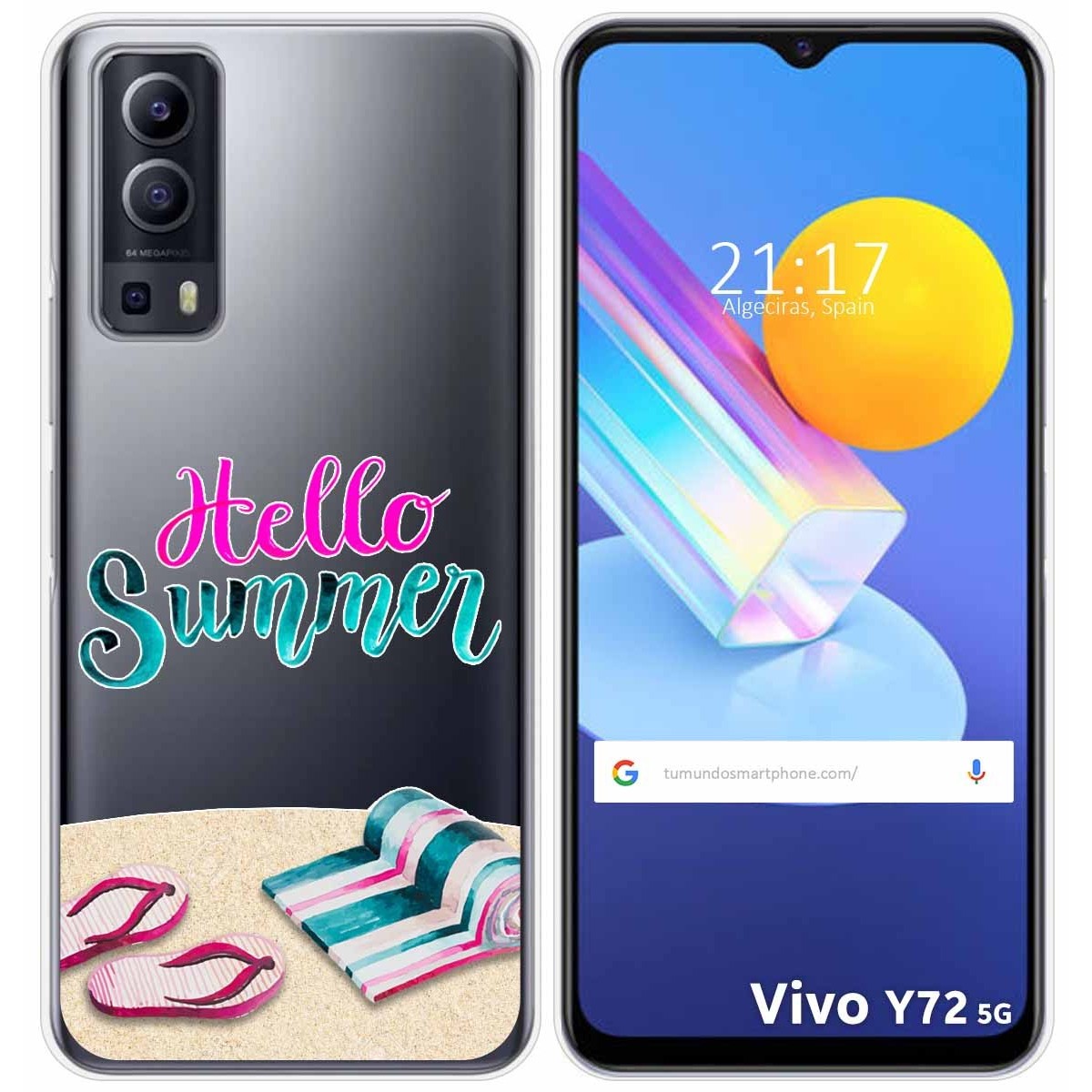 Funda Gel Transparente para Vivo Y52 5G / Y72 5G diseño Summer Dibujos