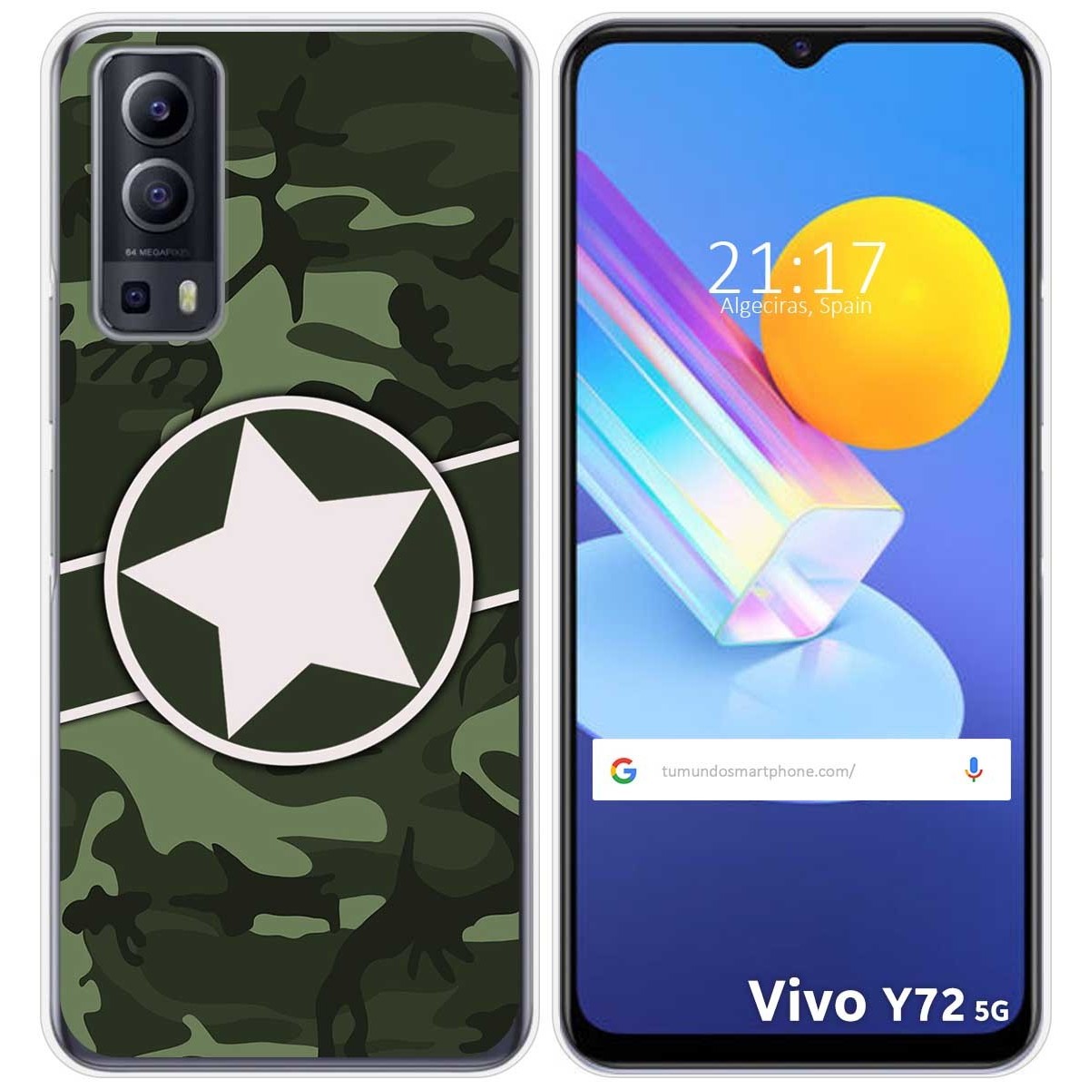 Funda Gel Tpu para Vivo Y52 5G / Y72 5G diseño Camuflaje 01 Dibujos