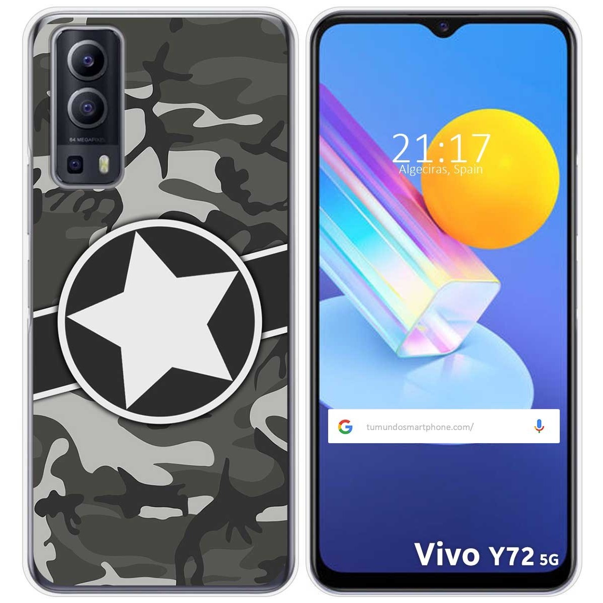 Funda Gel Tpu para Vivo Y52 5G / Y72 5G diseño Camuflaje 02 Dibujos