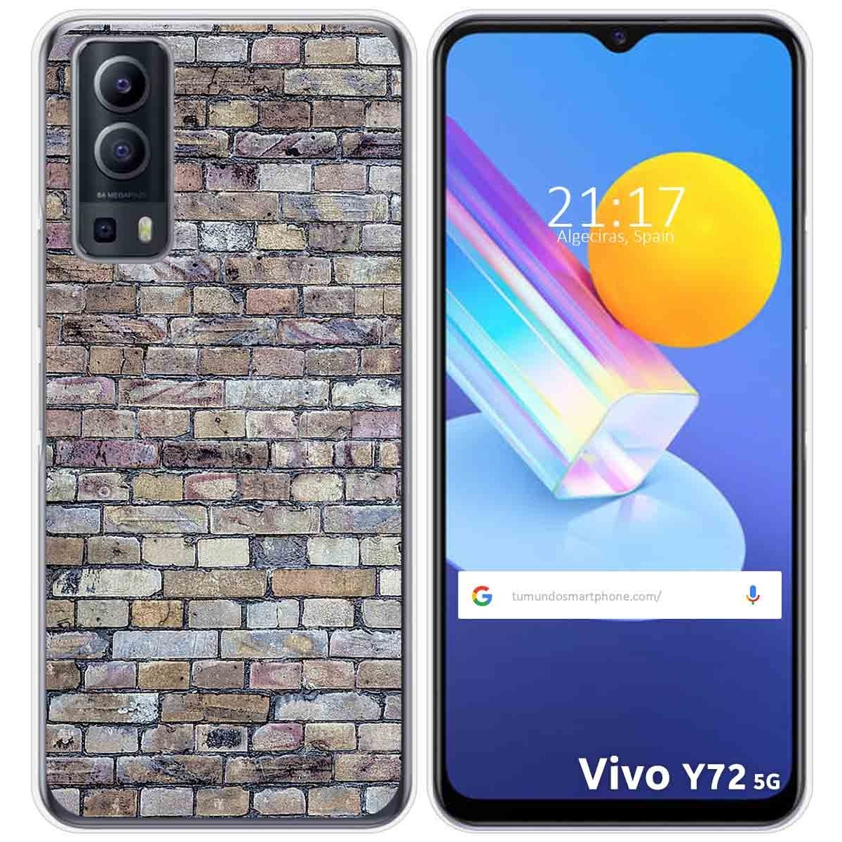 Funda Gel Tpu para Vivo Y52 5G / Y72 5G diseño Ladrillo 02 Dibujos