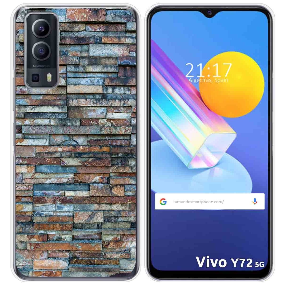 Funda Gel Tpu para Vivo Y52 5G / Y72 5G diseño Ladrillo 05 Dibujos