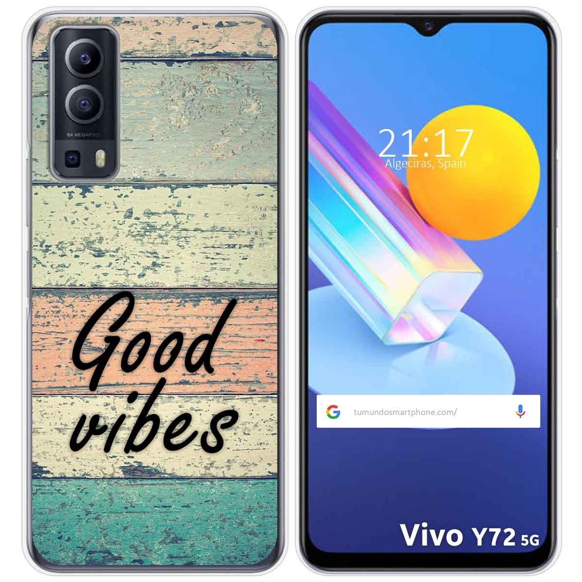 Funda Gel Tpu para Vivo Y52 5G / Y72 5G diseño Madera 01 Dibujos