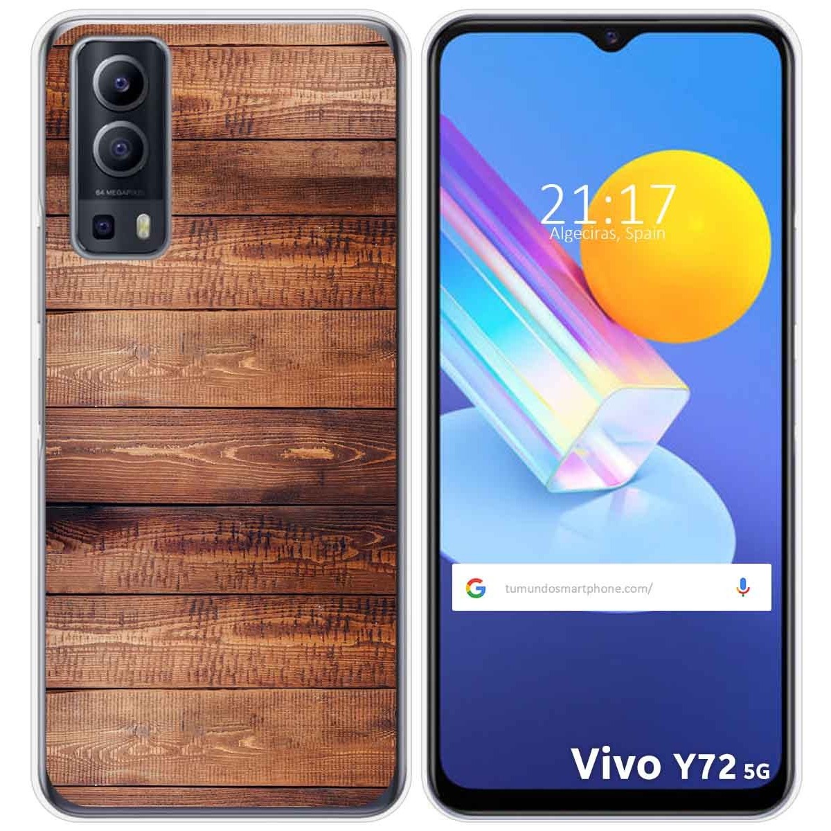 Funda Gel Tpu para Vivo Y52 5G / Y72 5G diseño Madera 02 Dibujos