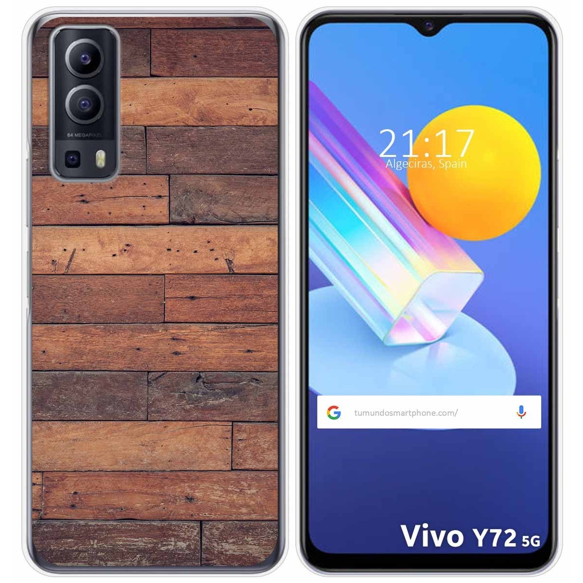 Funda Gel Tpu para Vivo Y52 5G / Y72 5G diseño Madera 03 Dibujos