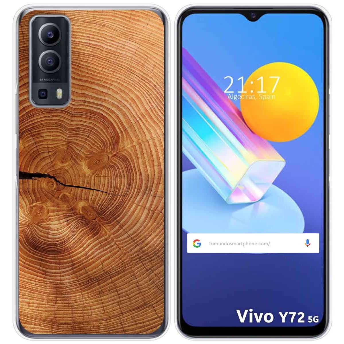 Funda Gel Tpu para Vivo Y52 5G / Y72 5G diseño Madera 04 Dibujos