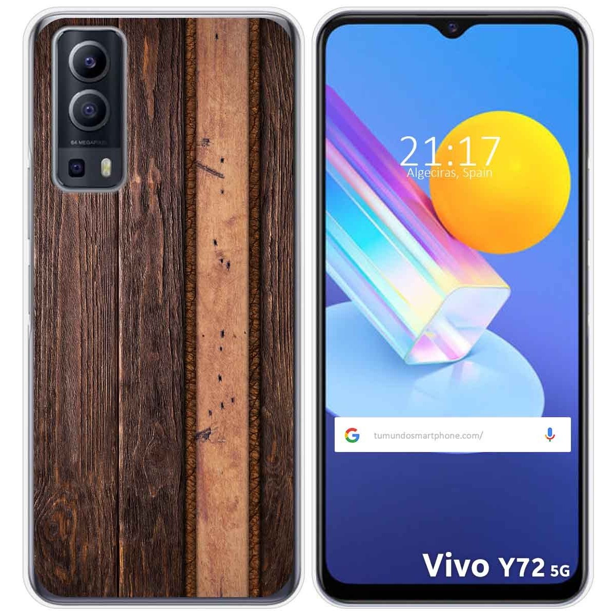 Funda Gel Tpu para Vivo Y52 5G / Y72 5G diseño Madera 05 Dibujos