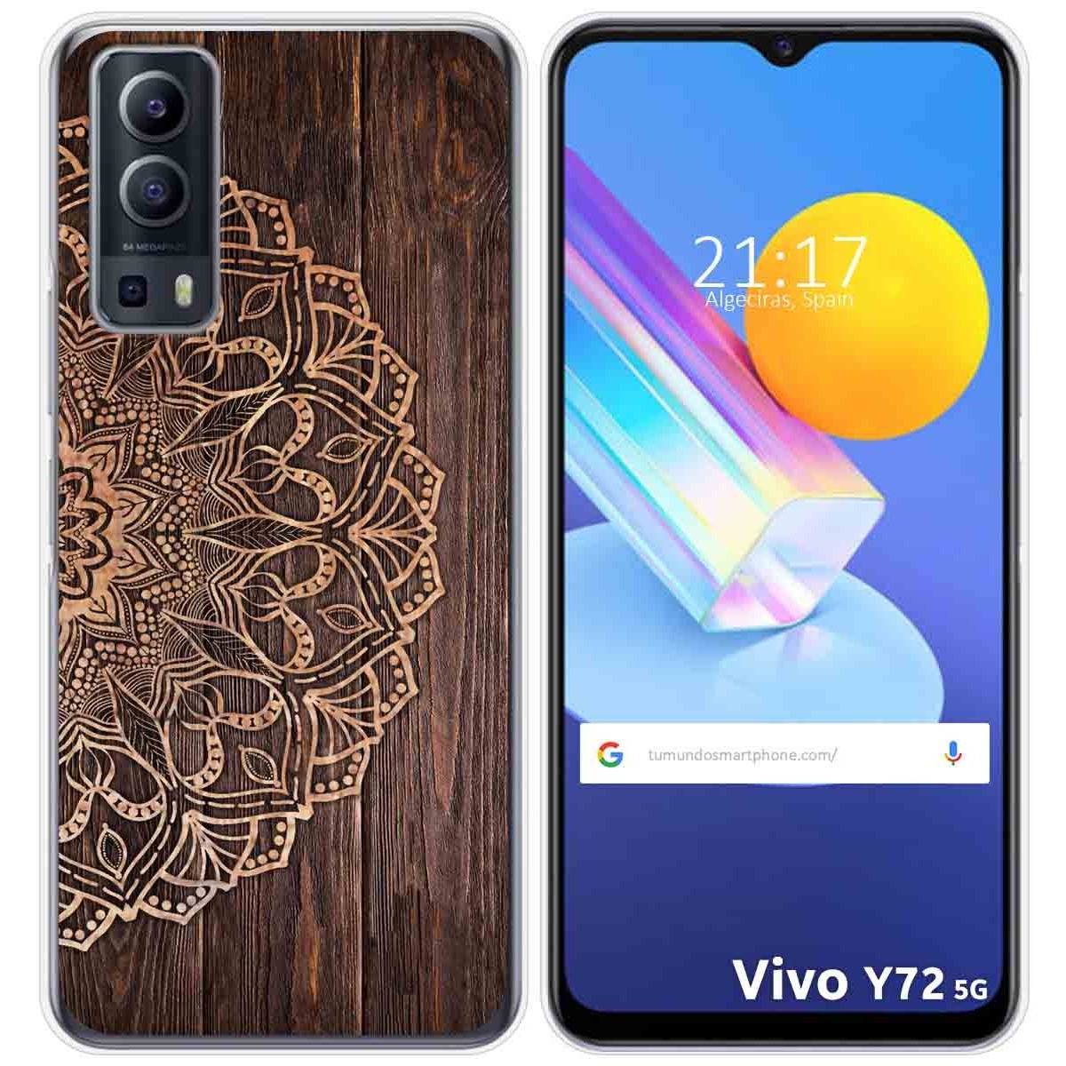 Funda Gel Tpu para Vivo Y52 5G / Y72 5G diseño Madera 06 Dibujos