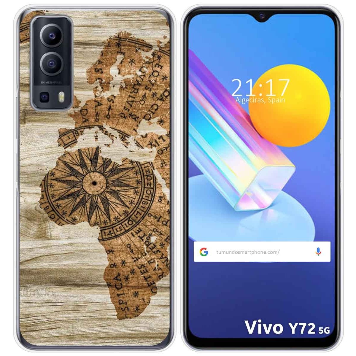 Funda Gel Tpu para Vivo Y52 5G / Y72 5G diseño Madera 07 Dibujos