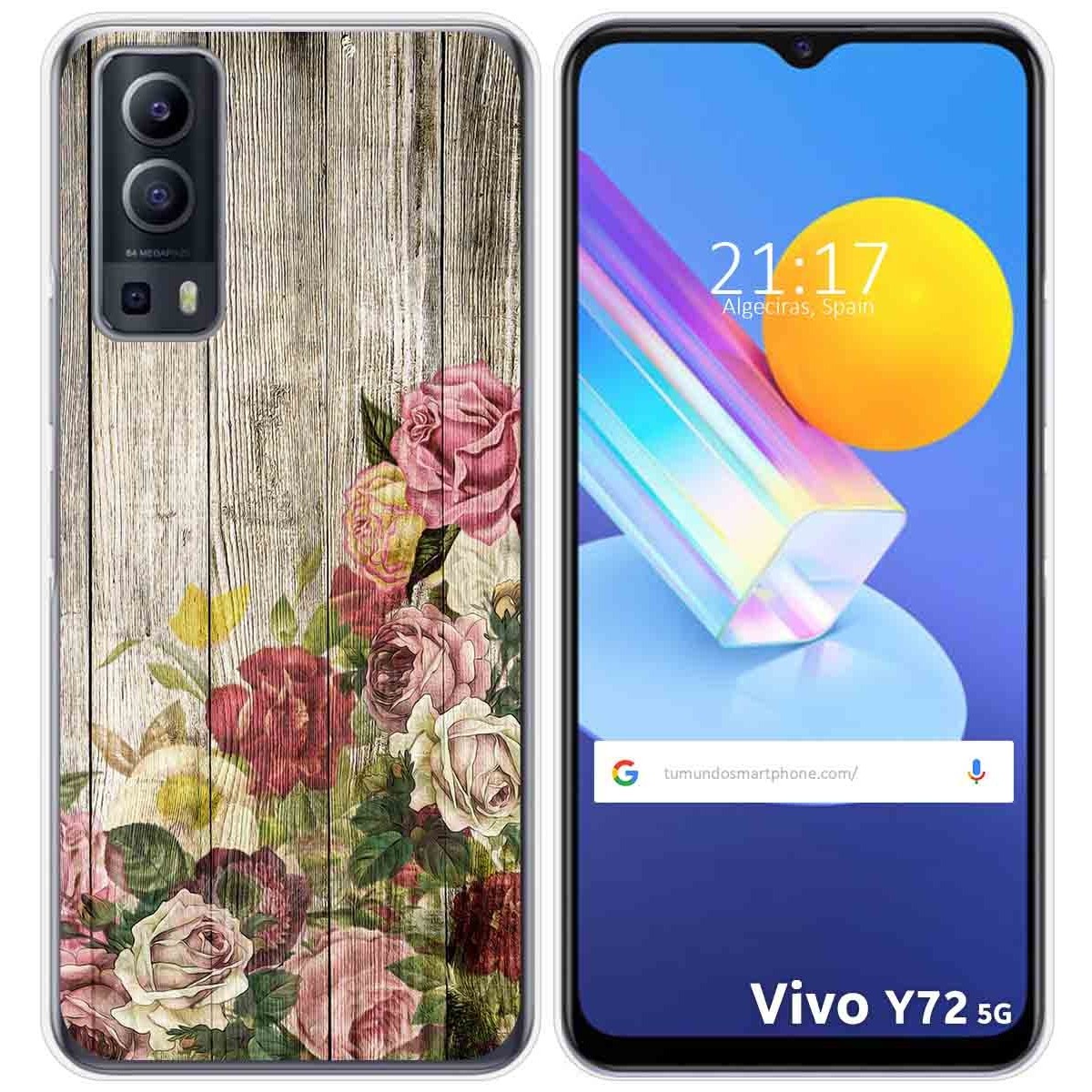 Funda Gel Tpu para Vivo Y52 5G / Y72 5G diseño Madera 08 Dibujos