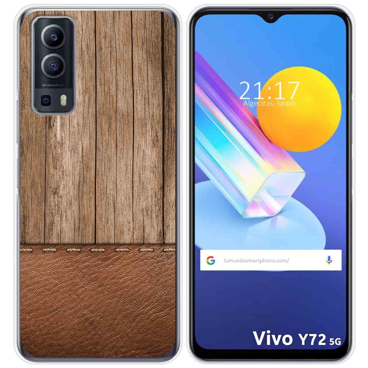Funda Gel Tpu para Vivo Y52 5G / Y72 5G diseño Madera 09 Dibujos