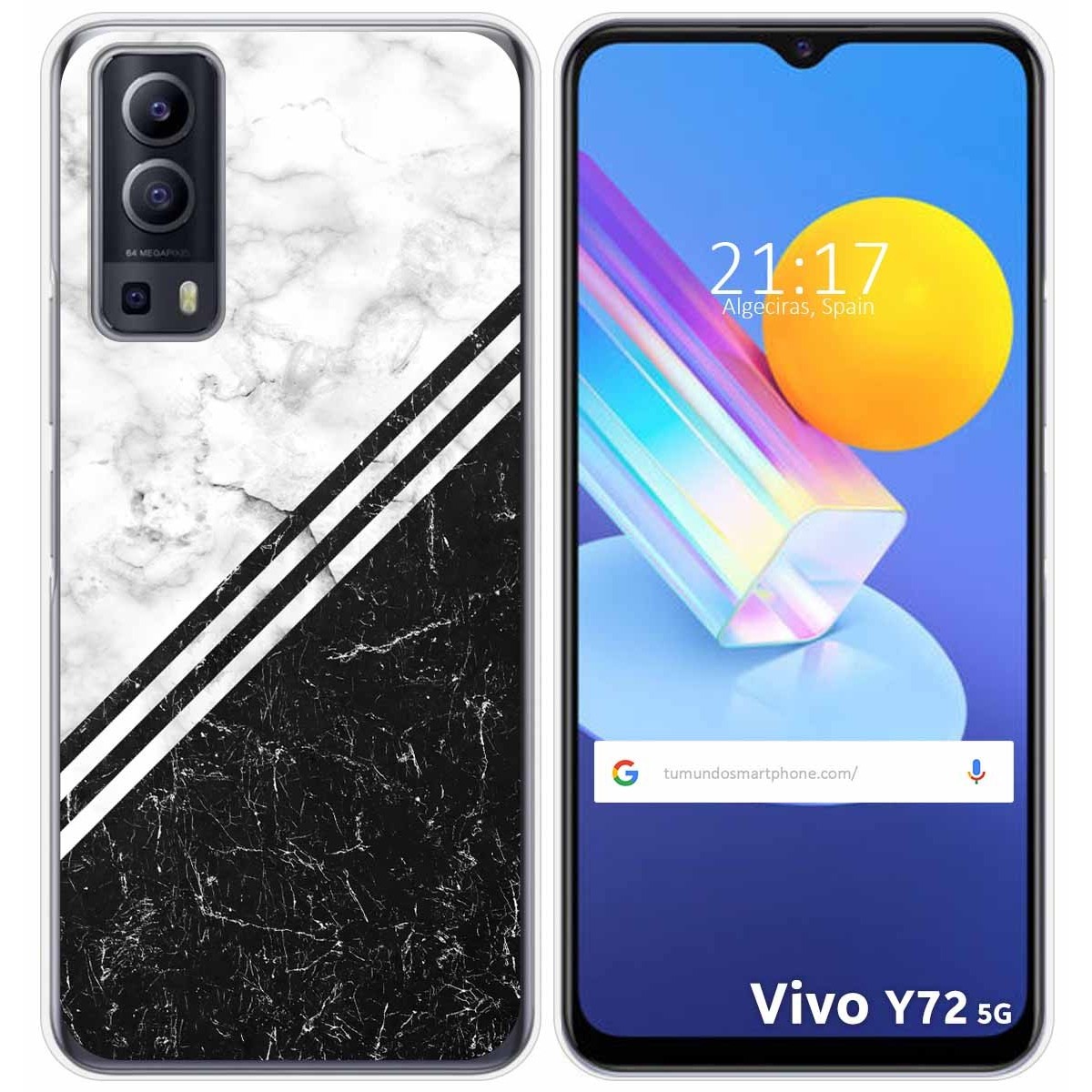 Funda Gel Tpu para Vivo Y52 5G / Y72 5G diseño Mármol 01 Dibujos