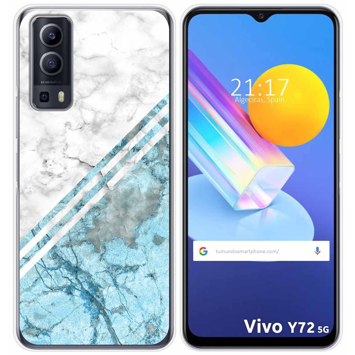 Funda Gel Tpu para Vivo Y52 5G / Y72 5G diseño Mármol 02 Dibujos
