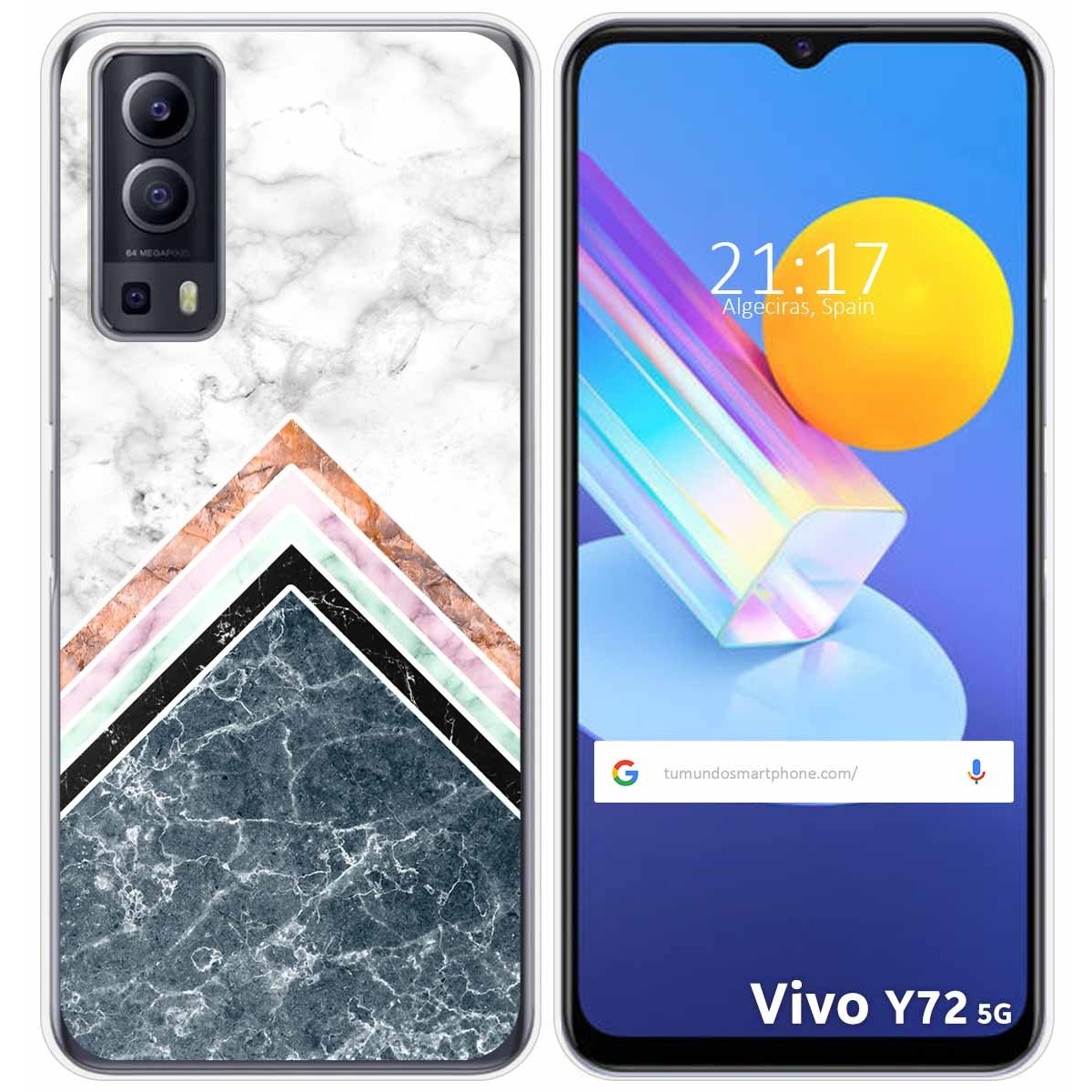 Funda Gel Tpu para Vivo Y52 5G / Y72 5G diseño Mármol 05 Dibujos