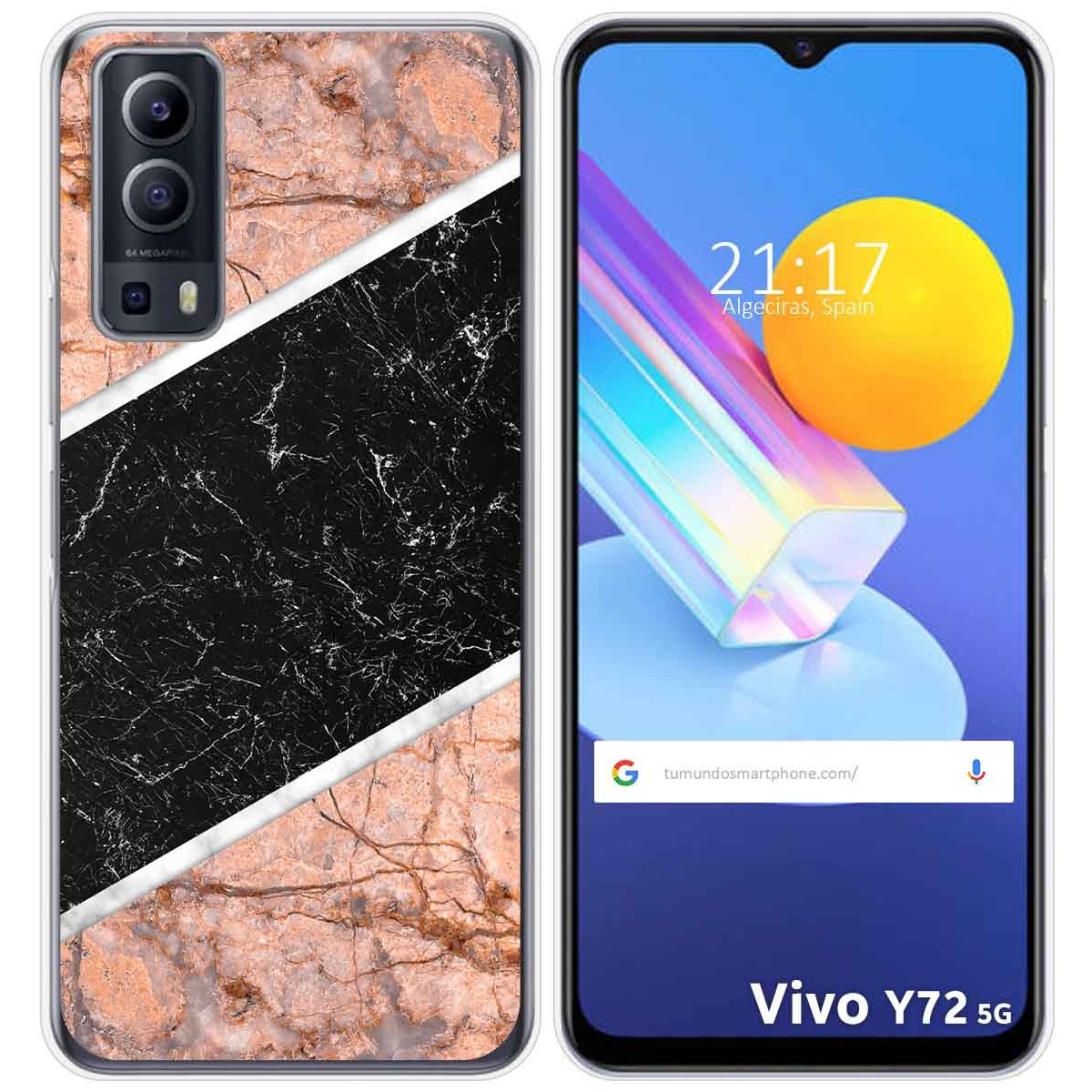Funda Gel Tpu para Vivo Y52 5G / Y72 5G diseño Mármol 07 Dibujos