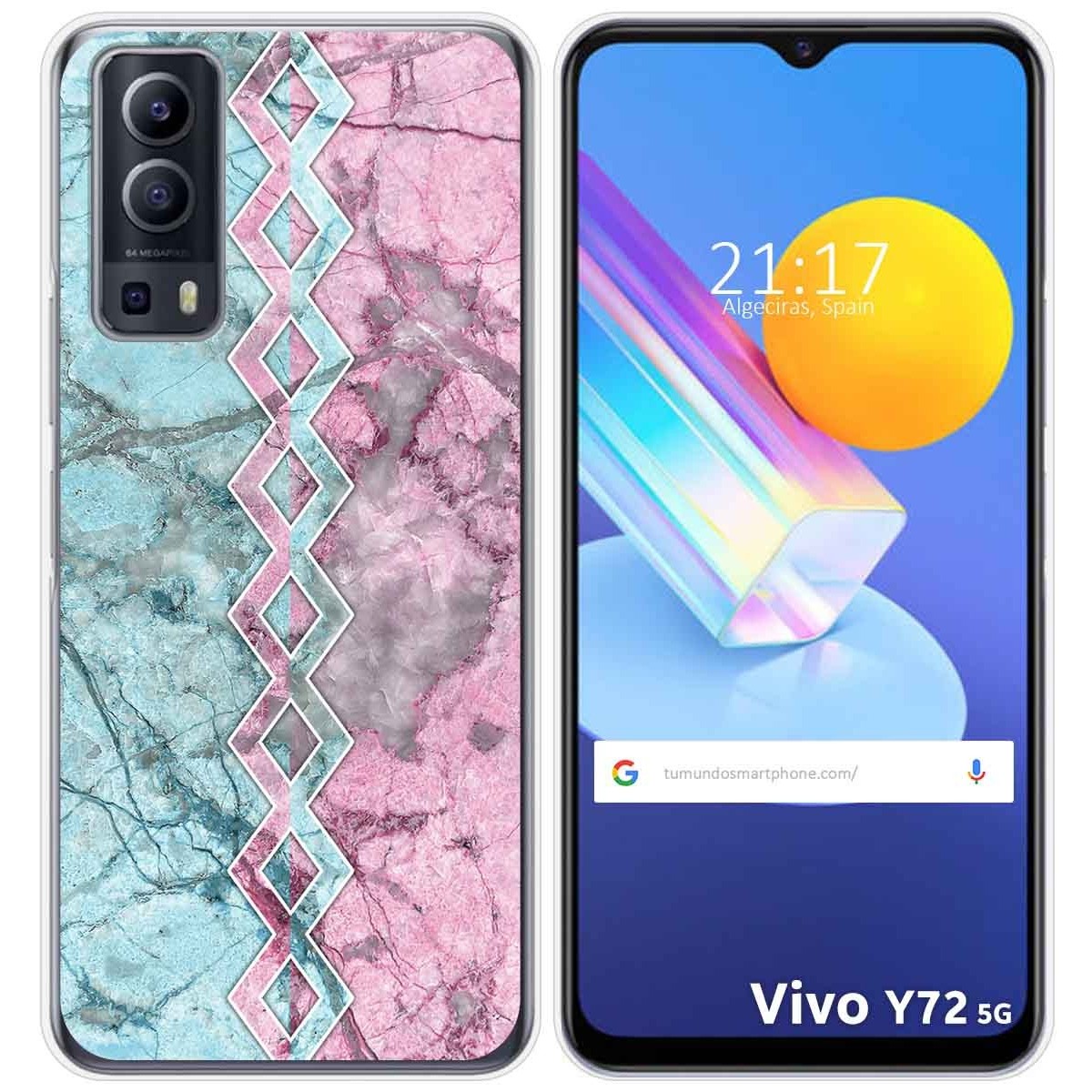 Funda Gel Tpu para Vivo Y52 5G / Y72 5G diseño Mármol 08 Dibujos