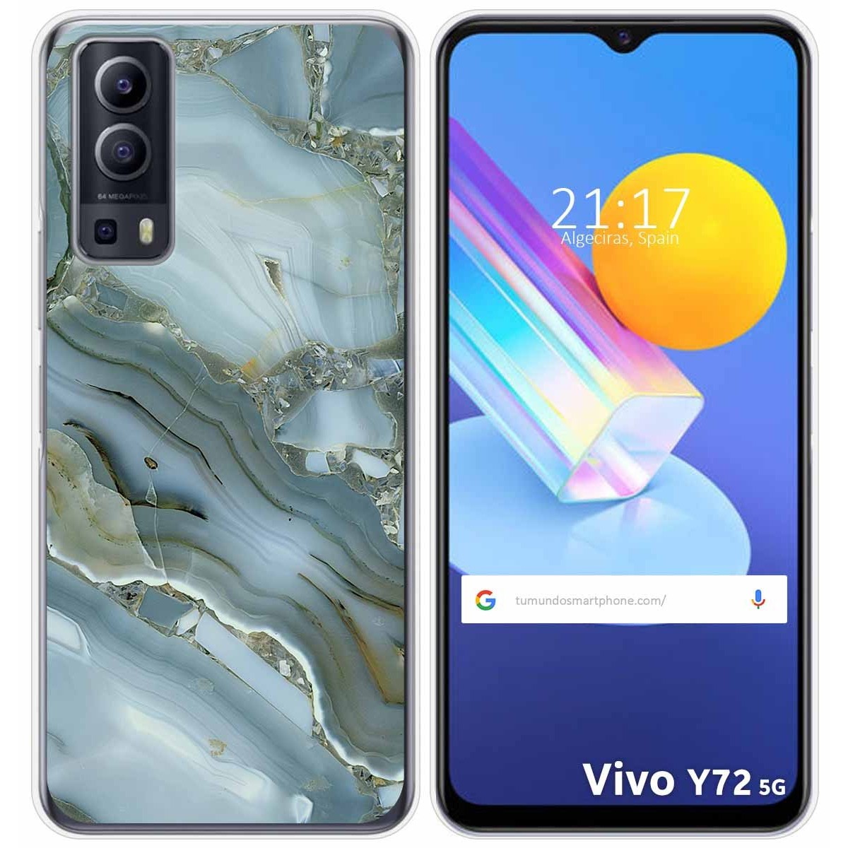 Funda Gel Tpu para Vivo Y52 5G / Y72 5G diseño Mármol 09 Dibujos