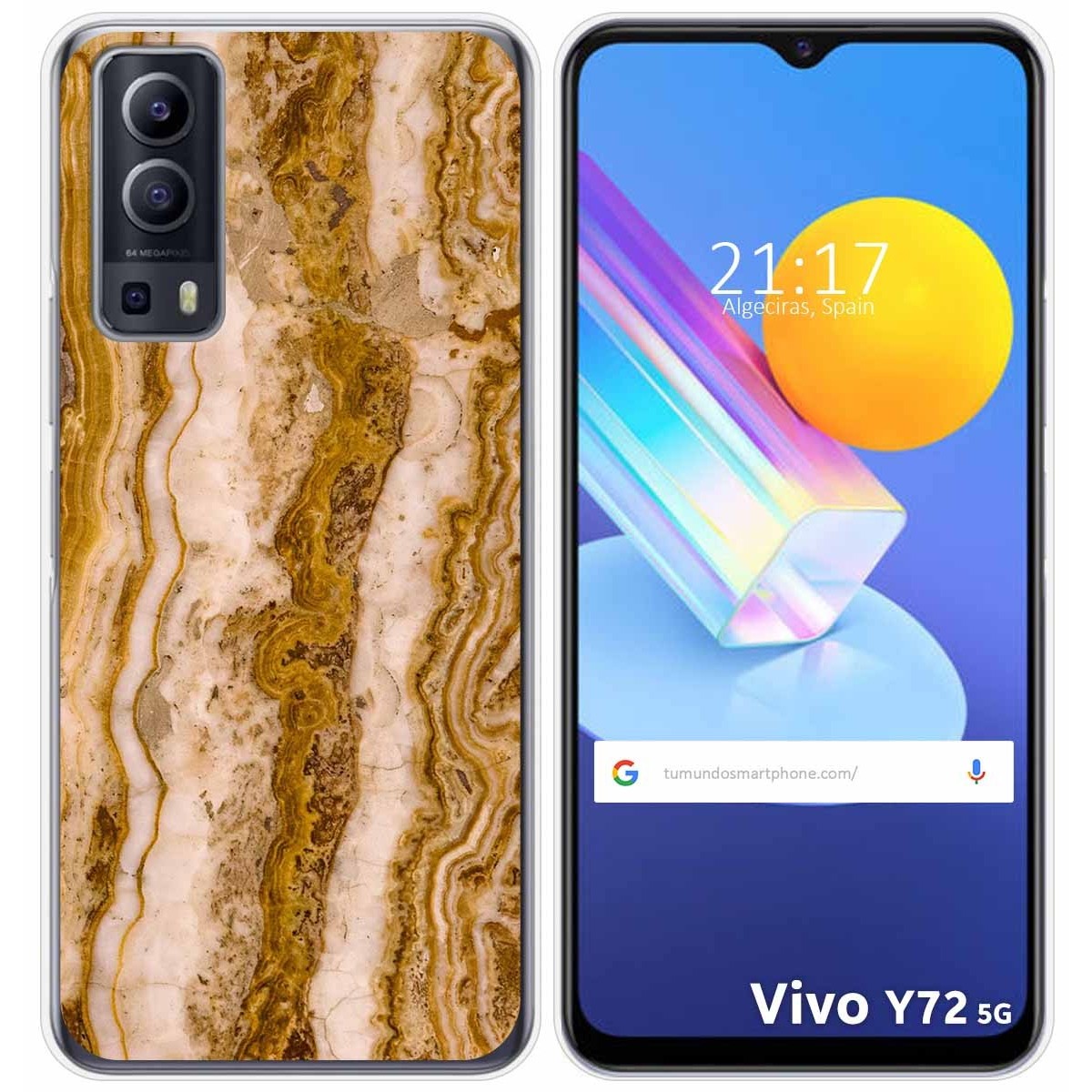 Funda Gel Tpu para Vivo Y52 5G / Y72 5G diseño Mármol 10 Dibujos