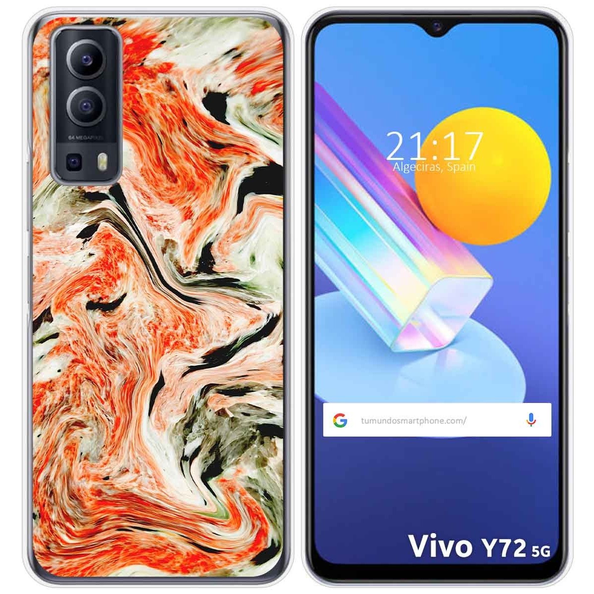 Funda Gel Tpu para Vivo Y52 5G / Y72 5G diseño Mármol 12 Dibujos