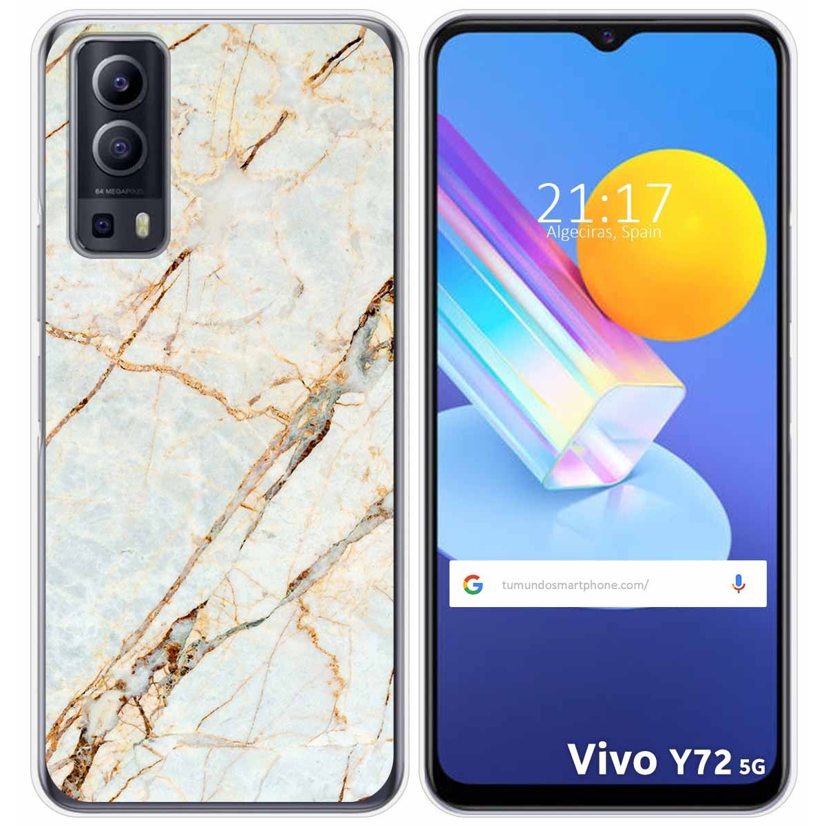 Funda Gel Tpu para Vivo Y52 5G / Y72 5G diseño Mármol 13 Dibujos