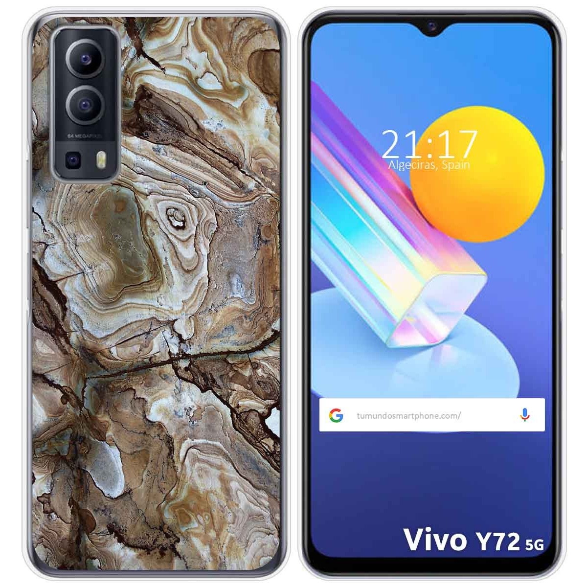 Funda Gel Tpu para Vivo Y52 5G / Y72 5G diseño Mármol 14 Dibujos