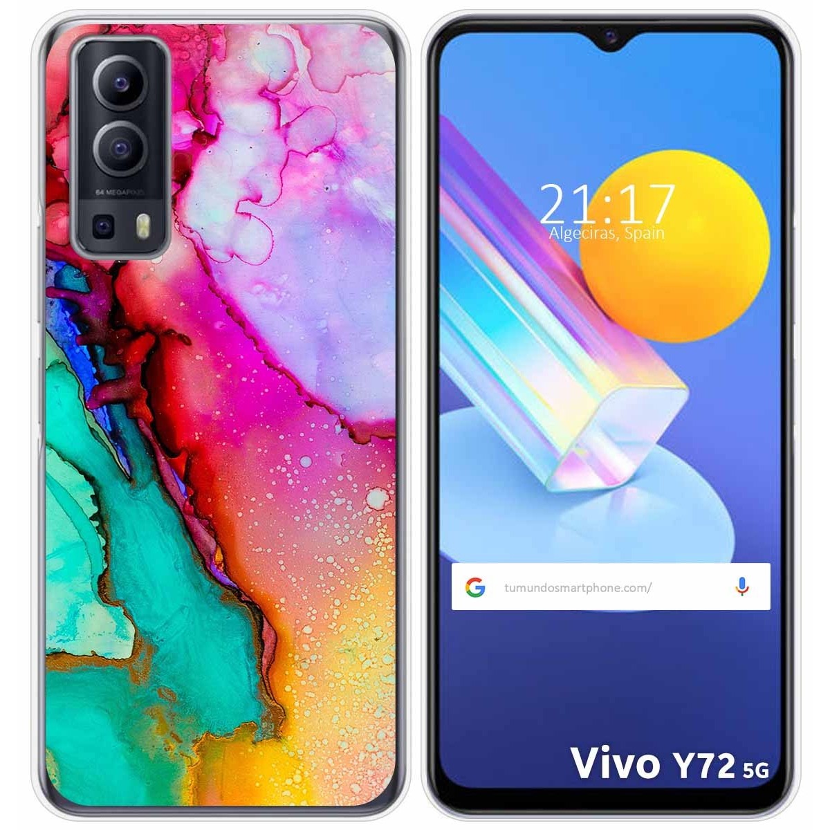 Funda Gel Tpu para Vivo Y52 5G / Y72 5G diseño Mármol 15 Dibujos