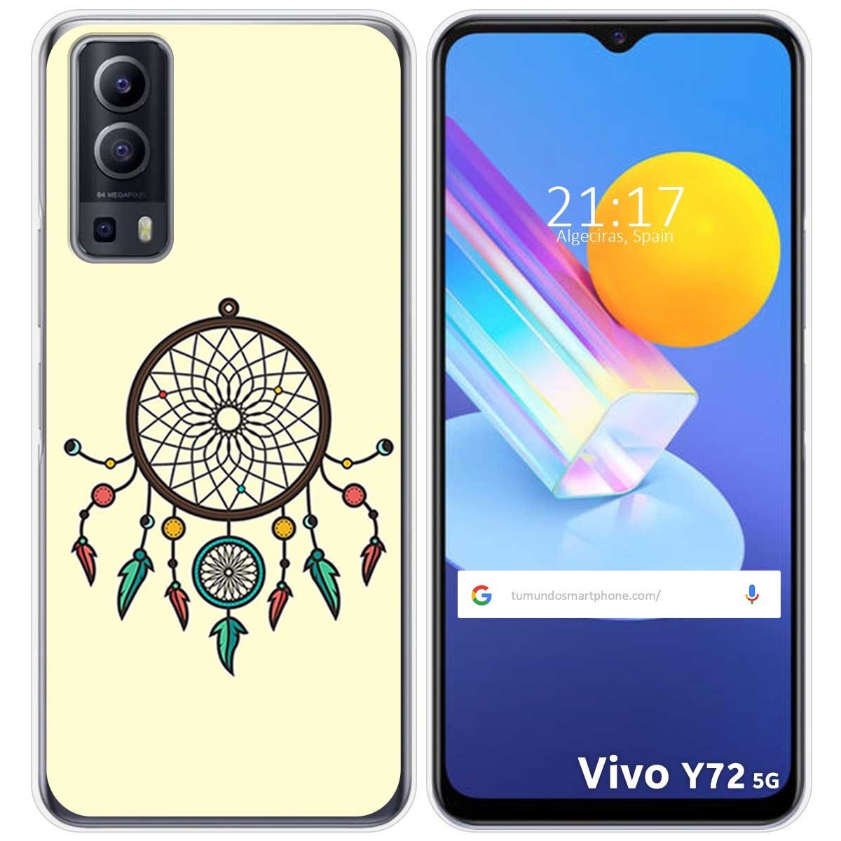Funda Gel Tpu para Vivo Y52 5G / Y72 5G diseño Atrapasueños Dibujos
